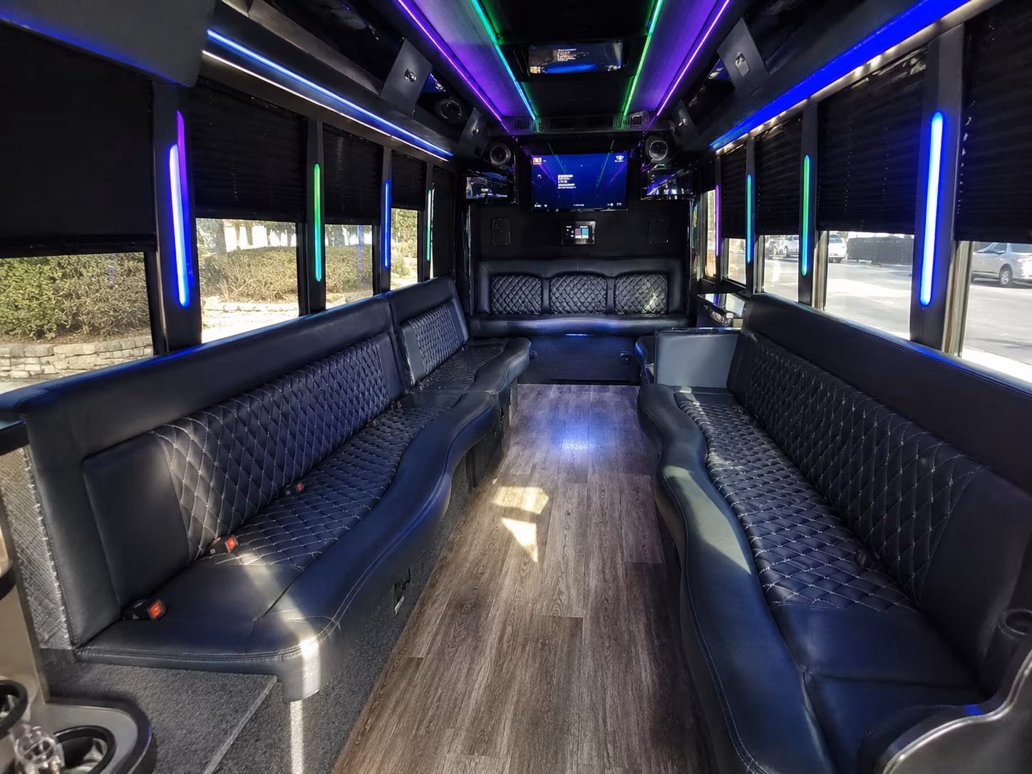 galveston 15 passenger party bus interior