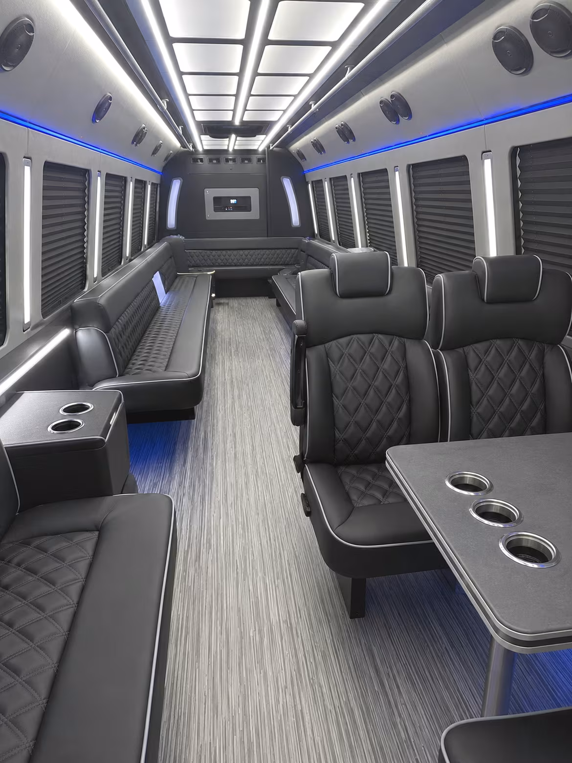galveston 25 passenger party bus inside