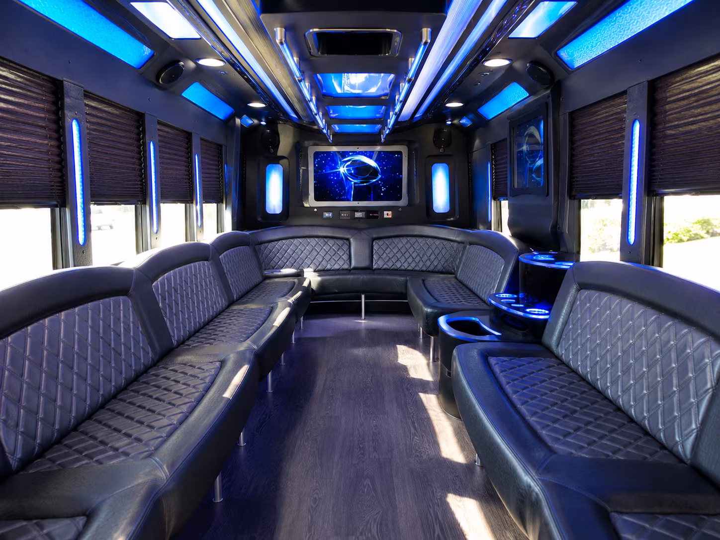 galveston 28 passenger party bus inside