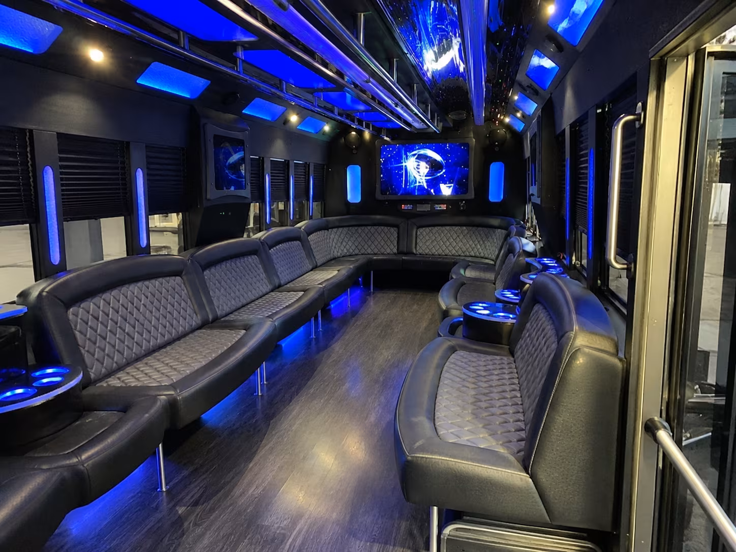 galveston 28 passenger party bus interior