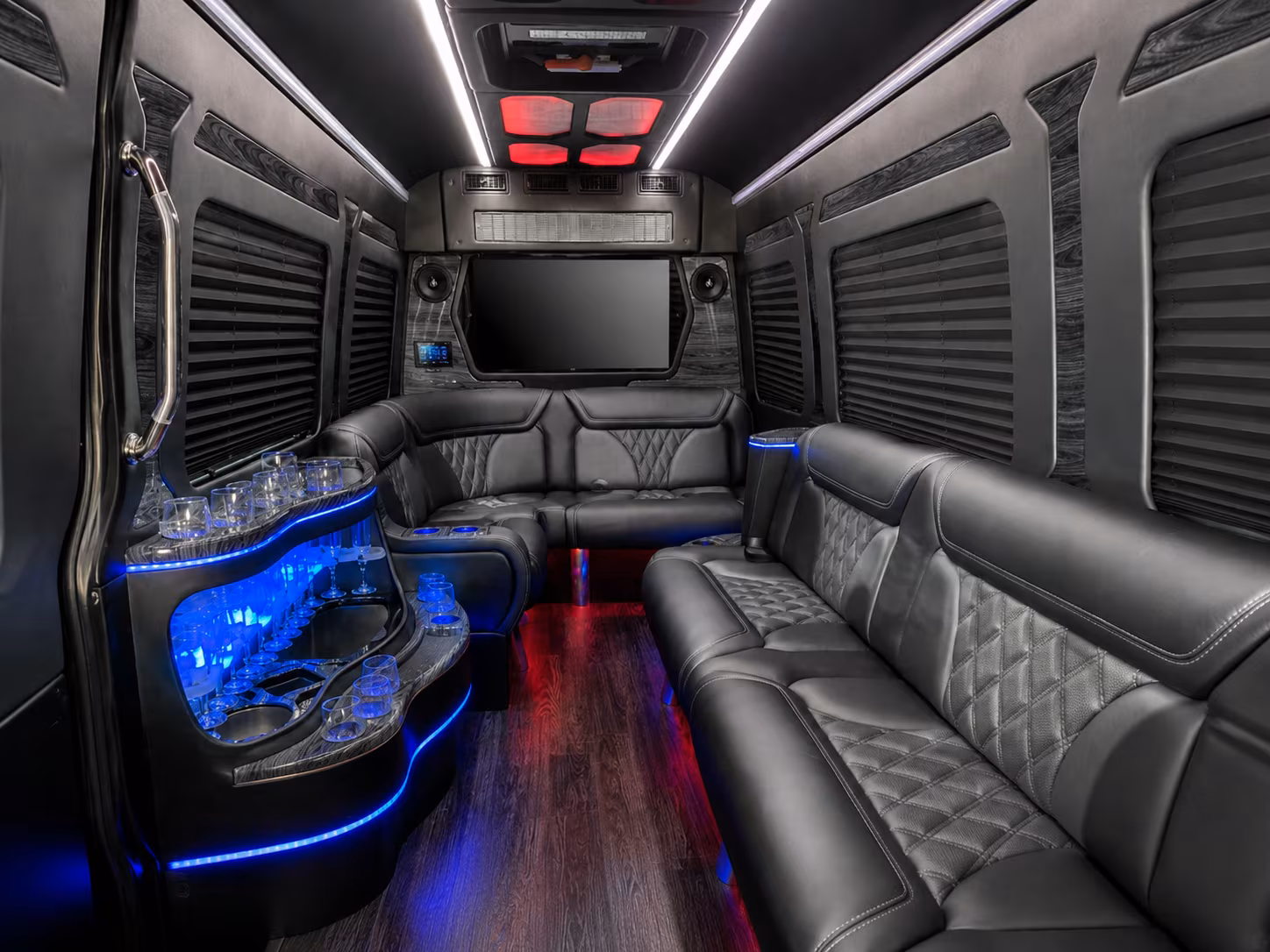 galveston 40 passenger party bus inside