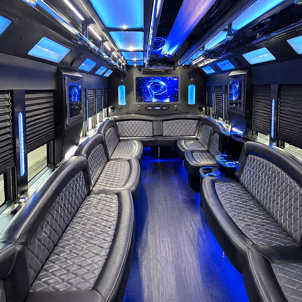 galveston 50 passenger party bus interior