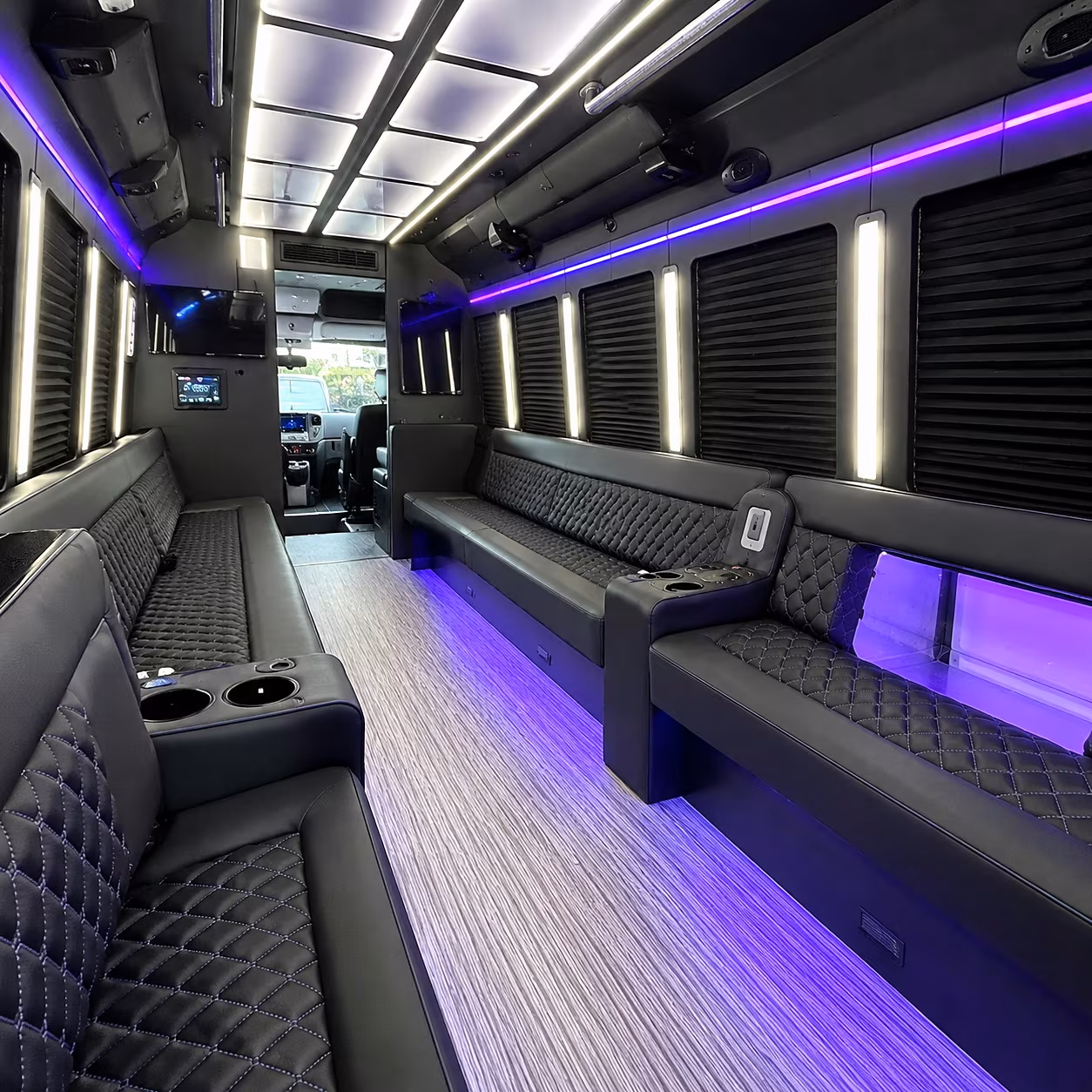 galveston party bus rental interior