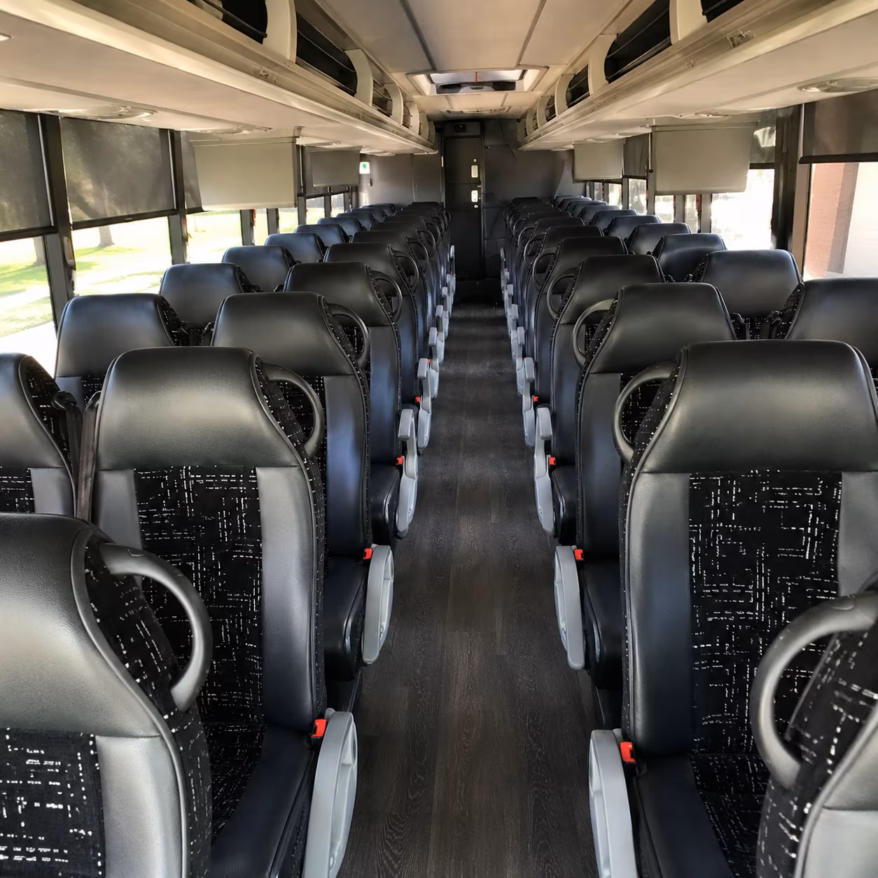 houston charter bus rental interior