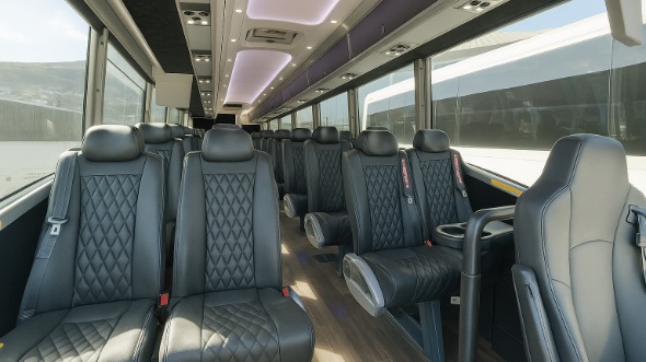 Interior of Charter Bus Company Galveston's 18 Passenger Minibus in Galveston