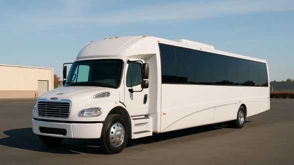 Exterior of Charter Bus Company Dickinson's 28 Passenger Mini bus in Dickinson