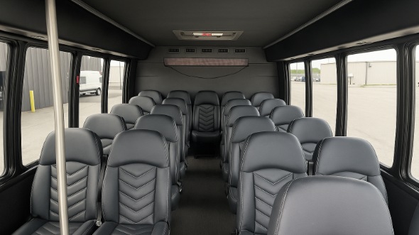 Interior of Charter Bus Company Galveston's 28 Passenger Mini bus in Galveston