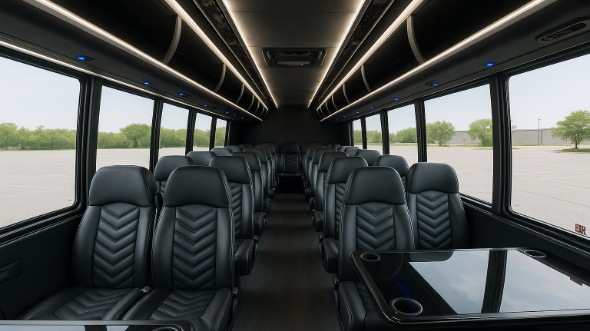 Interior of Charter Bus Company Galveston's 30 Passenger Minibus in Galveston