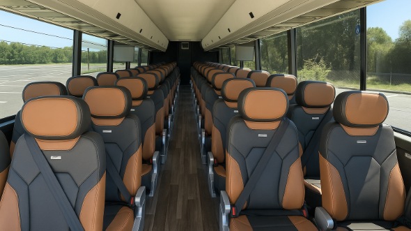 Interior of Charter Bus Company Galveston's 54 Passenger Charter Bus in Galveston
