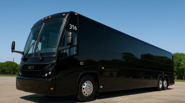 Exterior of Charter Bus Company Galveston's 55 Passenger Charter Bus in Galveston