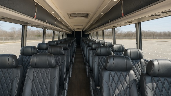 Interior of Charter Bus Company Galveston's 55 Passenger Charter Bus in Galveston