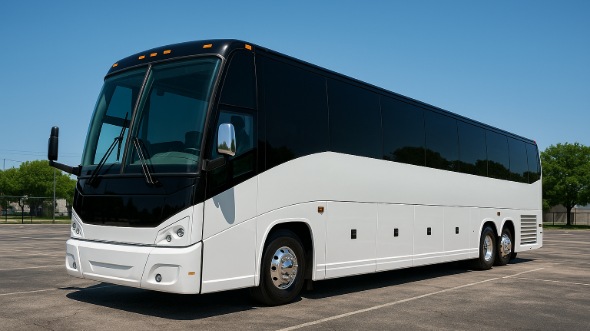 Exterior of Charter Bus Company Galveston's 56 Passenger Charter Bus in Galveston