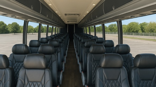 Interior of Charter Bus Company Galveston's 56 Passenger Charter Bus in Galveston