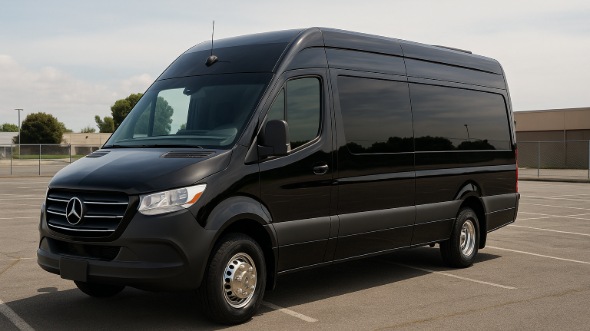 Exterior of Charter Bus Company Galveston's Sprinter Van Rental With Driver in Galveston